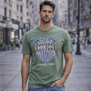 Ford Motors Vintage Logo T-Shirt Legendary Power Retro Green Men’s XL